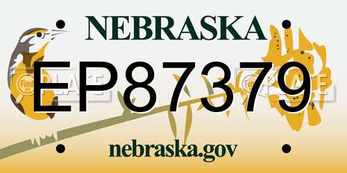 EP87379 Nebraska License Plate