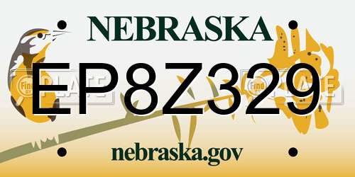 EP8Z329 Nebraska License Plate