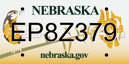 EP8Z379 Nebraska License Plate