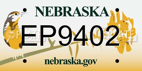 EP9402 Nebraska License Plate