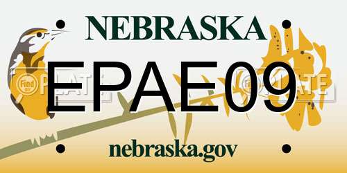 EPAE09 Nebraska License Plate