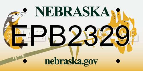 EPB2329 Nebraska License Plate