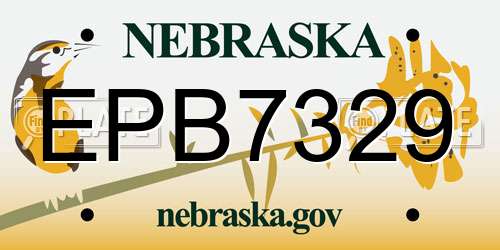 EPB7329 Nebraska License Plate