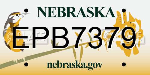 EPB7379 Nebraska License Plate