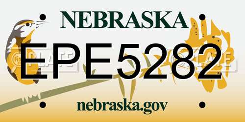 EPE5282 Nebraska License Plate