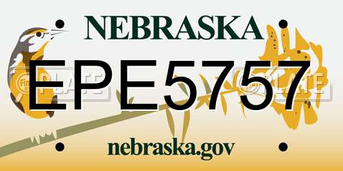 EPE5757 Nebraska License Plate