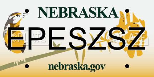 EPESZSZ Nebraska License Plate
