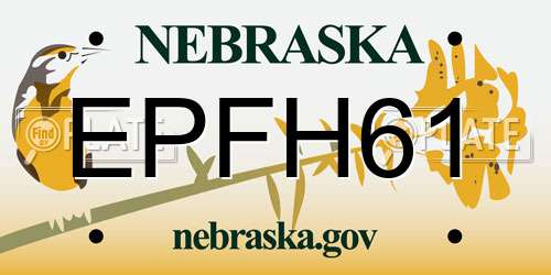 EPFH61 Nebraska License Plate