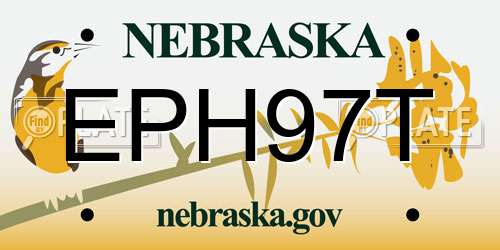EPH97T Nebraska License Plate