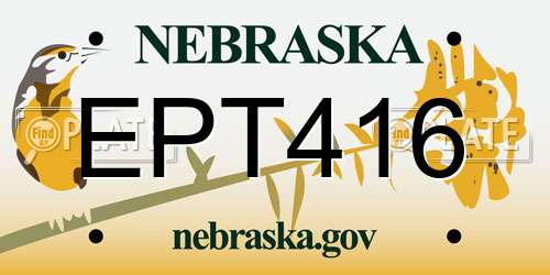 EPT416 Nebraska License Plate