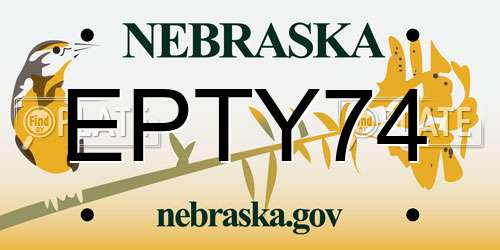 EPTY74 Nebraska License Plate