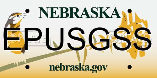 EPUSGSS Nebraska License Plate