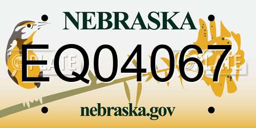 EQ04067 Nebraska License Plate