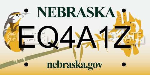 EQ4A1Z Nebraska License Plate