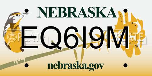 EQ6I9M Nebraska License Plate