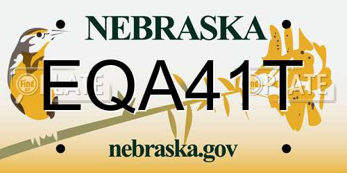 EQA41T Nebraska License Plate