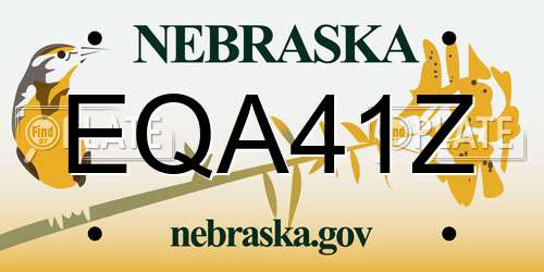 EQA41Z Nebraska License Plate