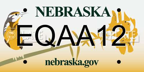 EQAA12 Nebraska License Plate