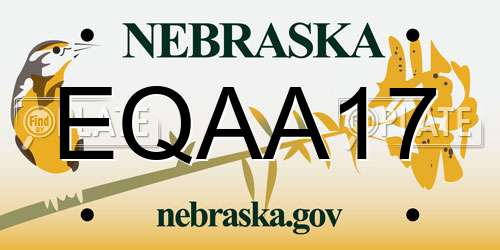 EQAA17 Nebraska License Plate