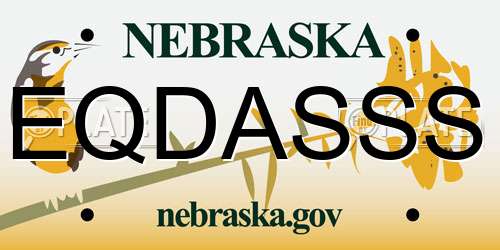 EQDASSS Nebraska License Plate