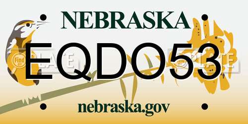 EQDO53 Nebraska License Plate