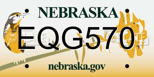 EQG570 Nebraska License Plate
