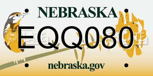 EQQ080 Nebraska License Plate