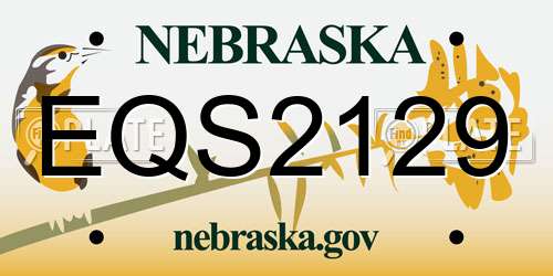 EQS2129 Nebraska License Plate