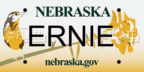 ERNIE Nebraska License Plate