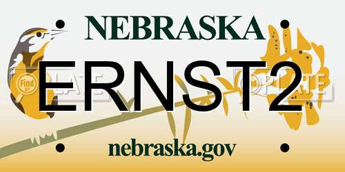 ERNST2 Nebraska License Plate