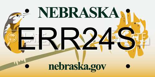 ERR24S Nebraska License Plate