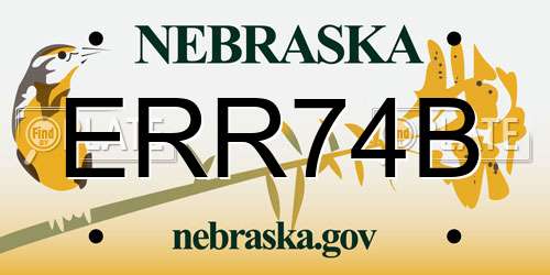 ERR74B Nebraska License Plate