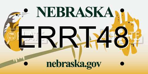 ERRT48 Nebraska License Plate