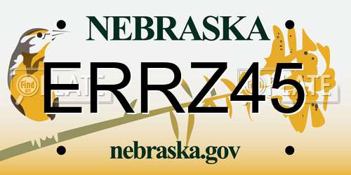 ERRZ45 Nebraska License Plate