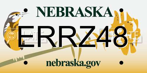 ERRZ48 Nebraska License Plate