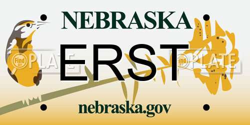 ERST Nebraska License Plate