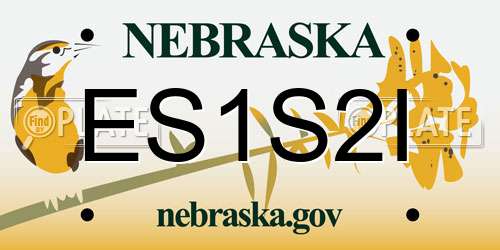 ES1S2I Nebraska License Plate