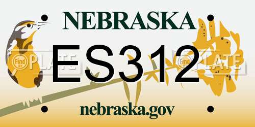 ES312 Nebraska License Plate