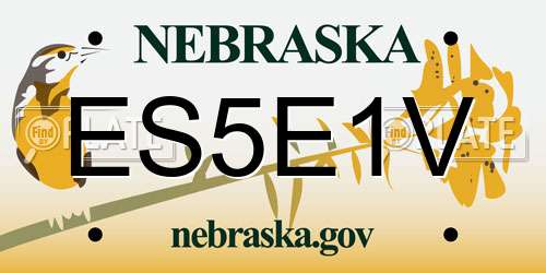 ES5E1V Nebraska License Plate