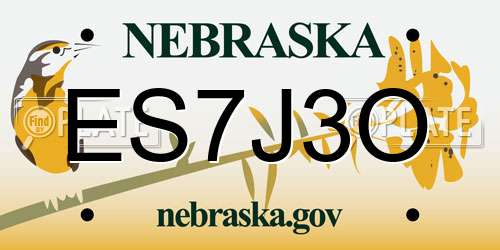 ES7J3O Nebraska License Plate