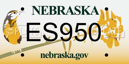 ES950 Nebraska License Plate