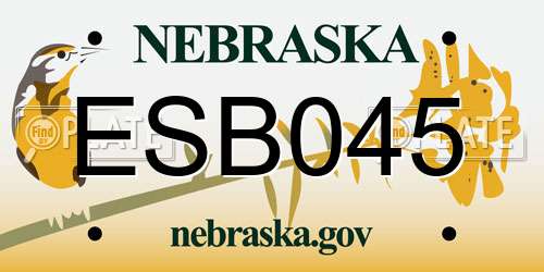 ESB045 Nebraska License Plate