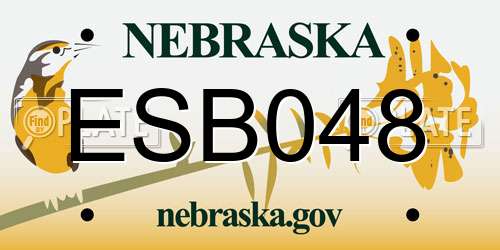 ESB048 Nebraska License Plate