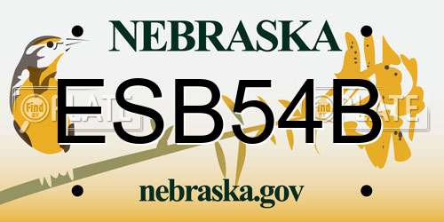 ESB54B Nebraska License Plate
