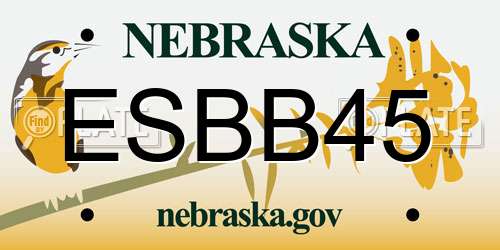 ESBB45 Nebraska License Plate