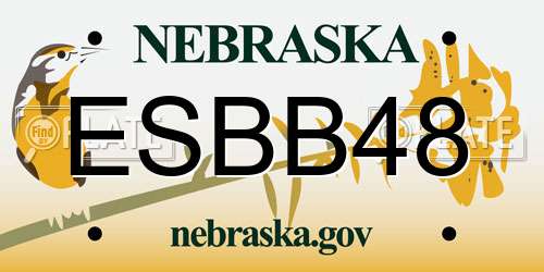 ESBB48 Nebraska License Plate