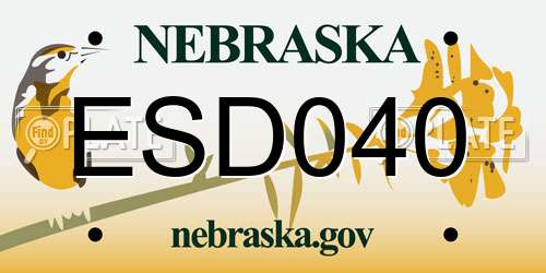 ESD040 Nebraska License Plate