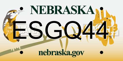 ESGQ44 Nebraska License Plate