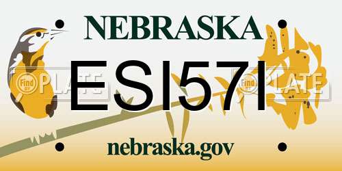 ESI57I Nebraska License Plate