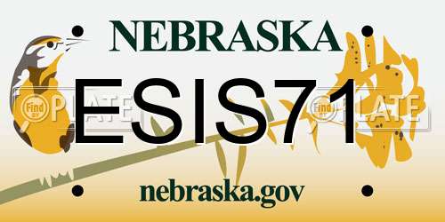 ESIS71 Nebraska License Plate